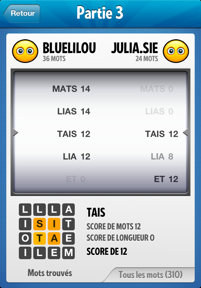 Duel Ruzzle Score